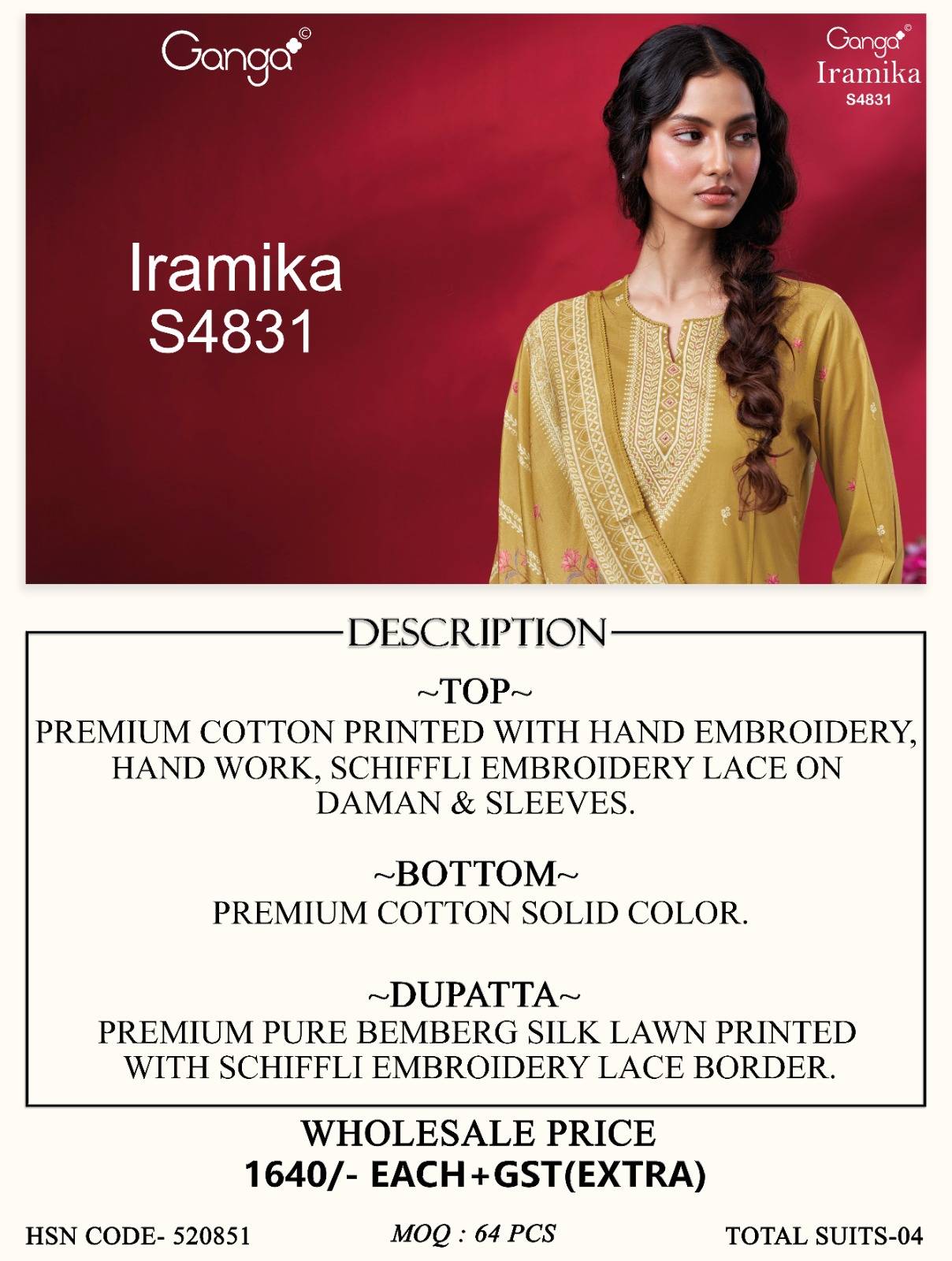 IRAMIKA 4831 By Ganga Fashion Stylish Beautiful Colourful COTTON Dresses At Wholesale Price